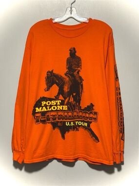 Post Malone 'F-1 Trillion' U.S. Tour Orange Long Sleeve Tee